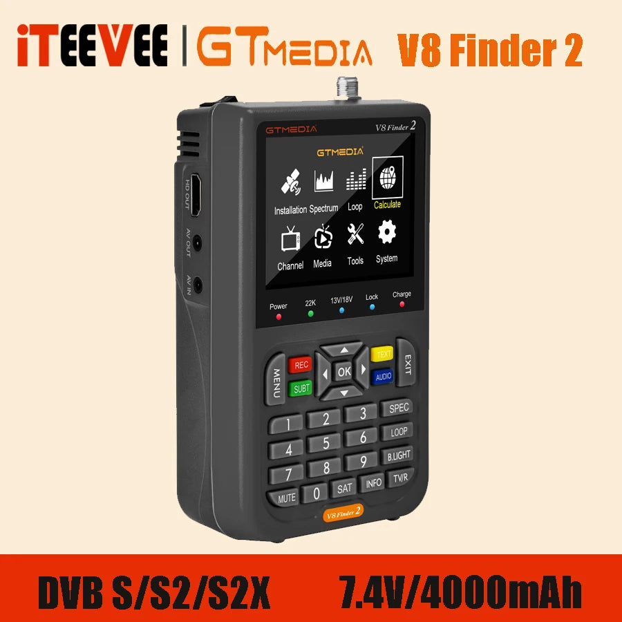 2025 V8 Finder 2 PRO Satellite Signal Finder DVB S/S2/S2X HD 1080P TV Signal Receiver Sat Decoder brazil ACM h.264 Free Ship