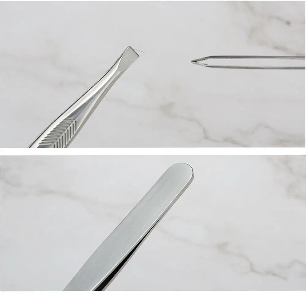 1PC Stainless Steel Slant/Tip/Flat Eyebrow Tweezer for Facial Hair Ingrown Hair Removal Tool Tweezers For Plucking Eyebrows