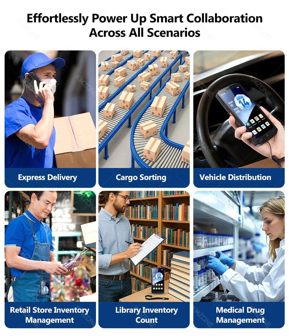 MTK6765 PDA Terminal Android 14 with NFC 4G64G Wifi GPS 1D 2D QR Barcode Scanner Reader Data Collector Mobile Warehouse device