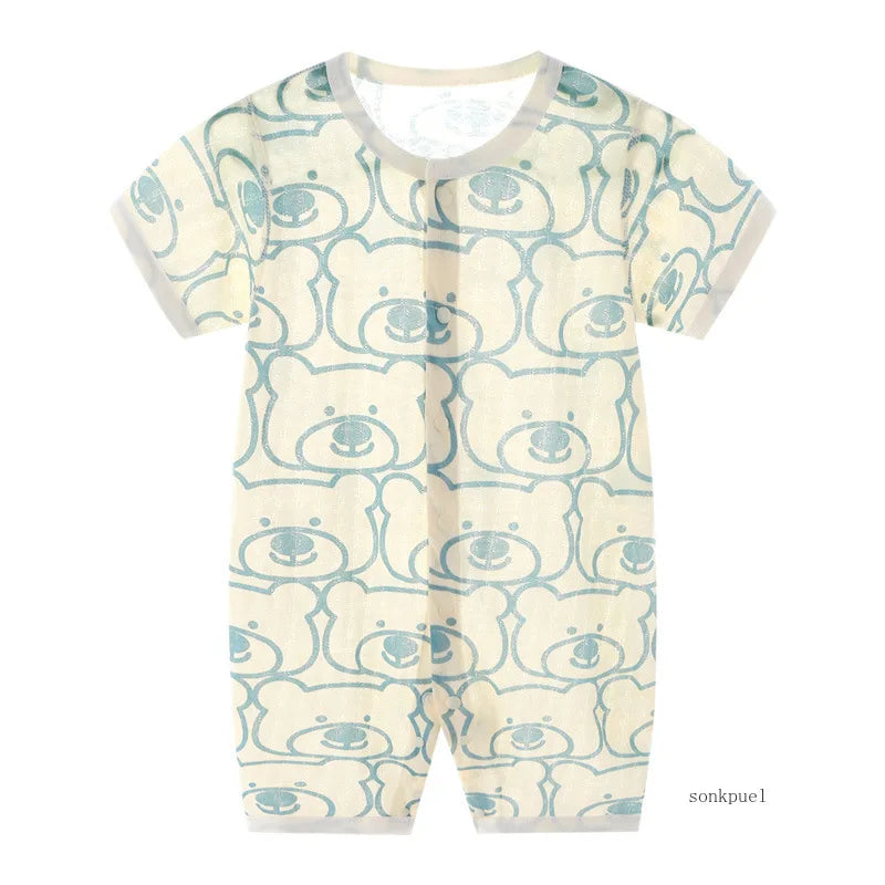 Newborn Baby Girls Boys Cotton Clothes Romper Thin Summer Jumpsuits 2024 New Cartoon Infants Baby Kids Boy Rompers