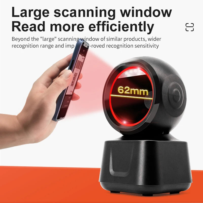 2D Barcode Scanner Image Platform Durable Desktop Scanner 1D 2D QR Code Reader USB Omnidirectional High-speed Precision Scanner