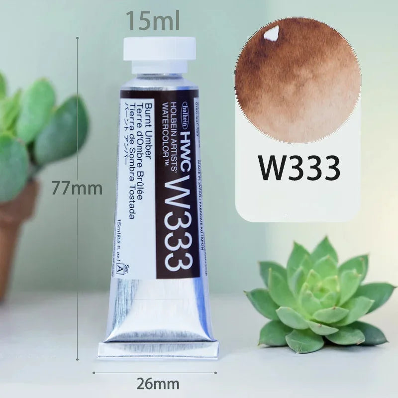 15ml Holbein Liquid Tube Packaging Watercolor Pigment Art Students Outdoor Sketch Speciality Painting Colored Fill Materials