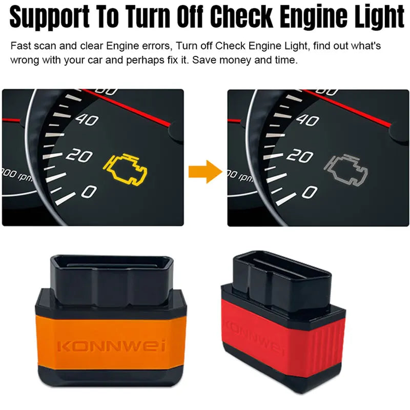 Konnwei Bluetooth 5.0 ELM327 V1.5 OBD2 Scanner KW906 OBDII Auto Diagnostic-Tools ELM 327 V 1.5 OBD 2 Car Code Readers Scan Tools