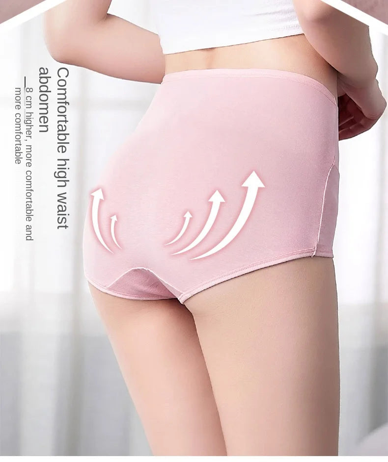Cotton Panties Women's High Waist Underwear Abdominal Plus Size Briefs Girls Female Seamless Underpants Sexy Lingeries Soft Lady