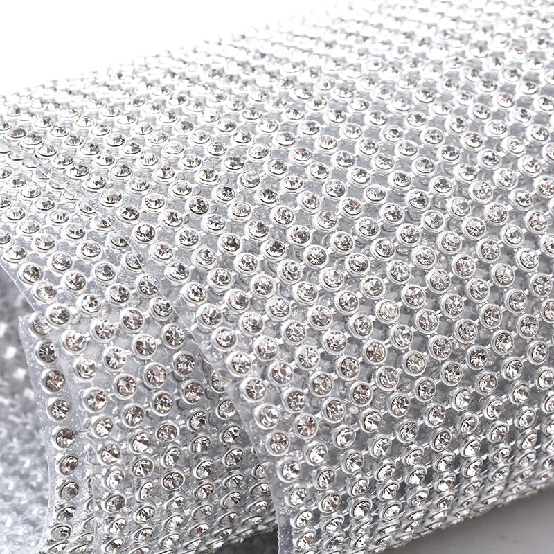 45x60cm Hotfix Gold/Sliver/Black Crystal AB Aluminum Rhinestone Sheet Glass Crystal Rhinestone Trim Iron on Garment Accessories