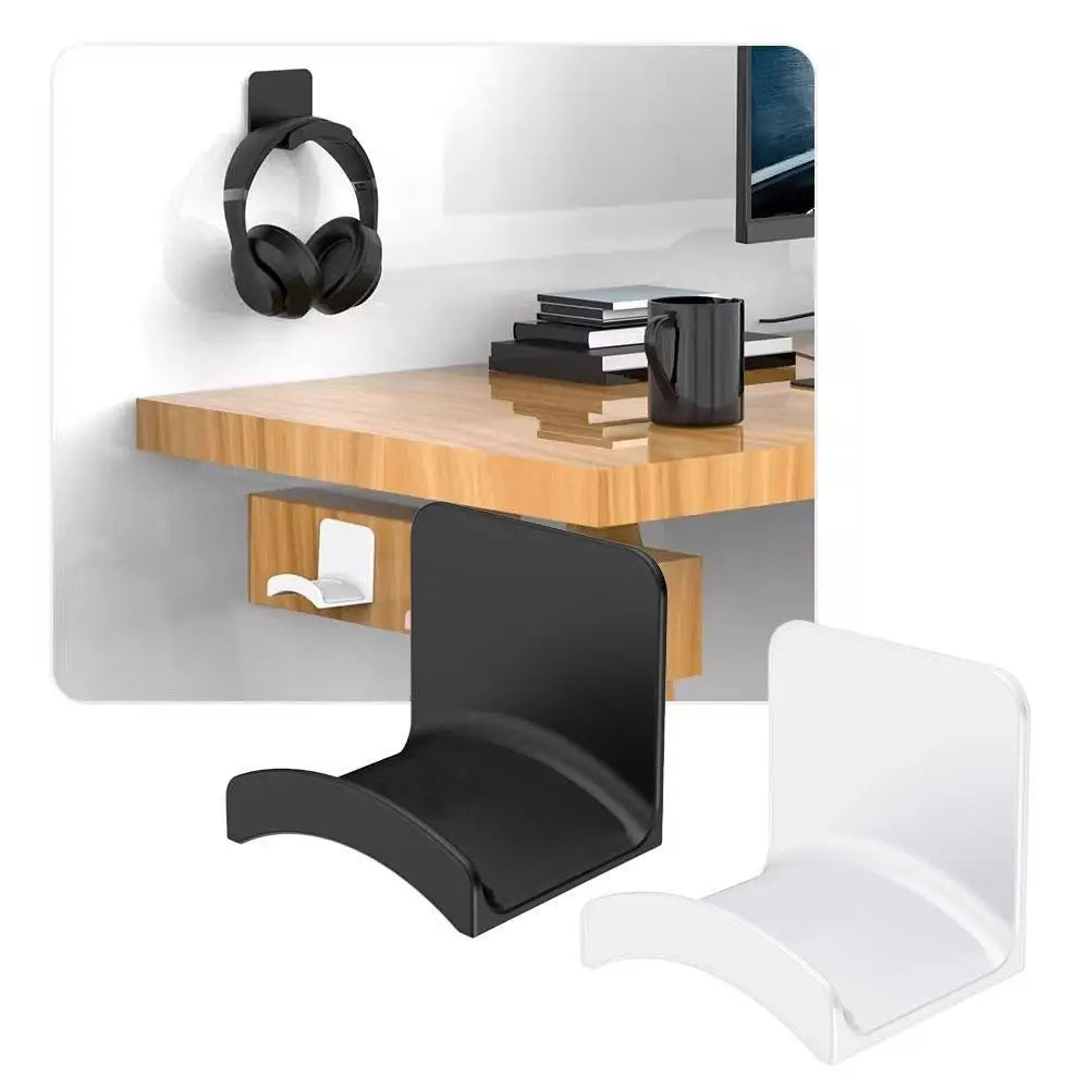 Universal Wall Mounted Headphone Stand Gaming Controller Holder Headset Display Rack Under Desk Hanger Hook For Earphone 1pc