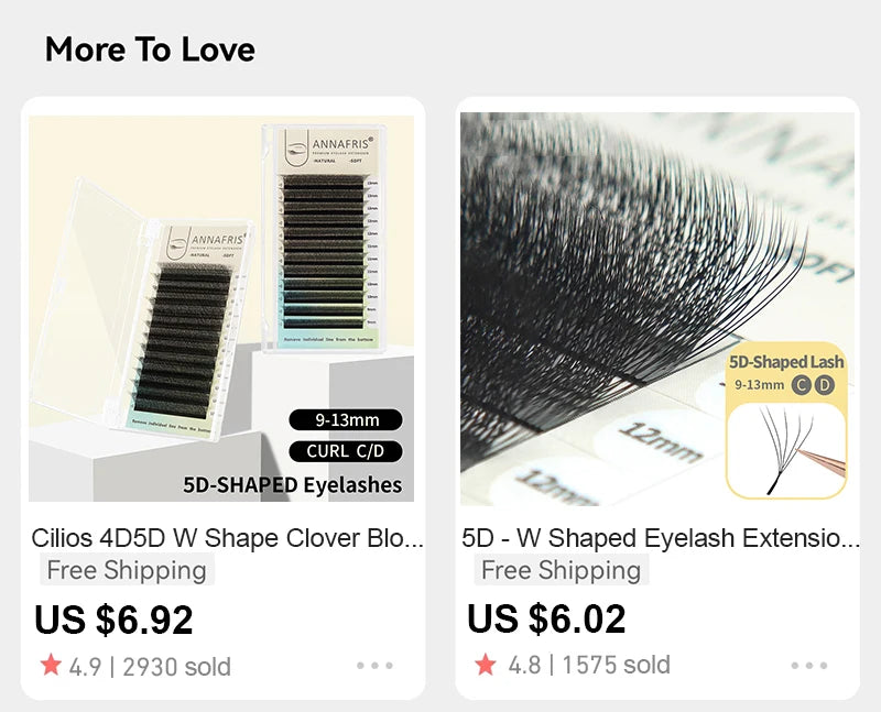 ANNAFRIS W Shape 6D Volume Eyelash Extension False Mink Soft Natural Premade Fans Lash 6D W Shaped Easy Faning Eyelashes