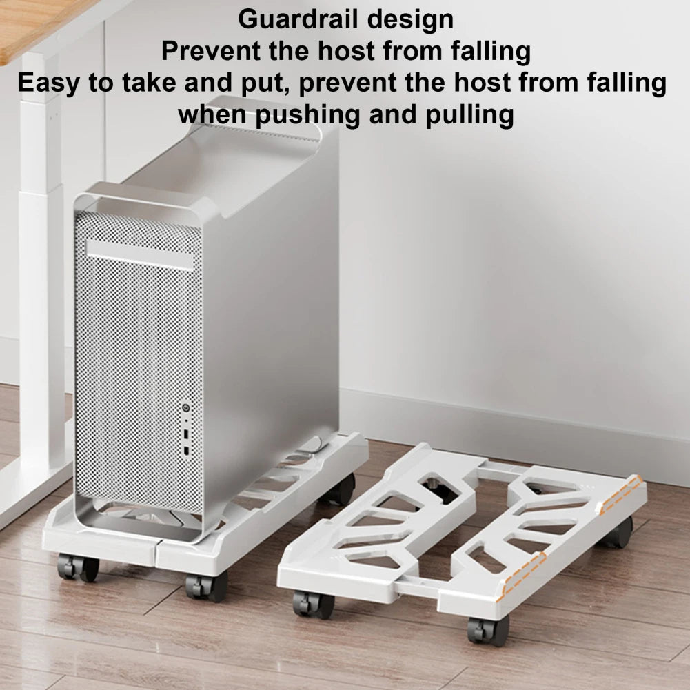 Adjustable Mobile CPU Stand Heavy-Duty PC Tower Stand With 4 Caster Wheels Ventilated Under Desk CPU Holder PC Floor Cart