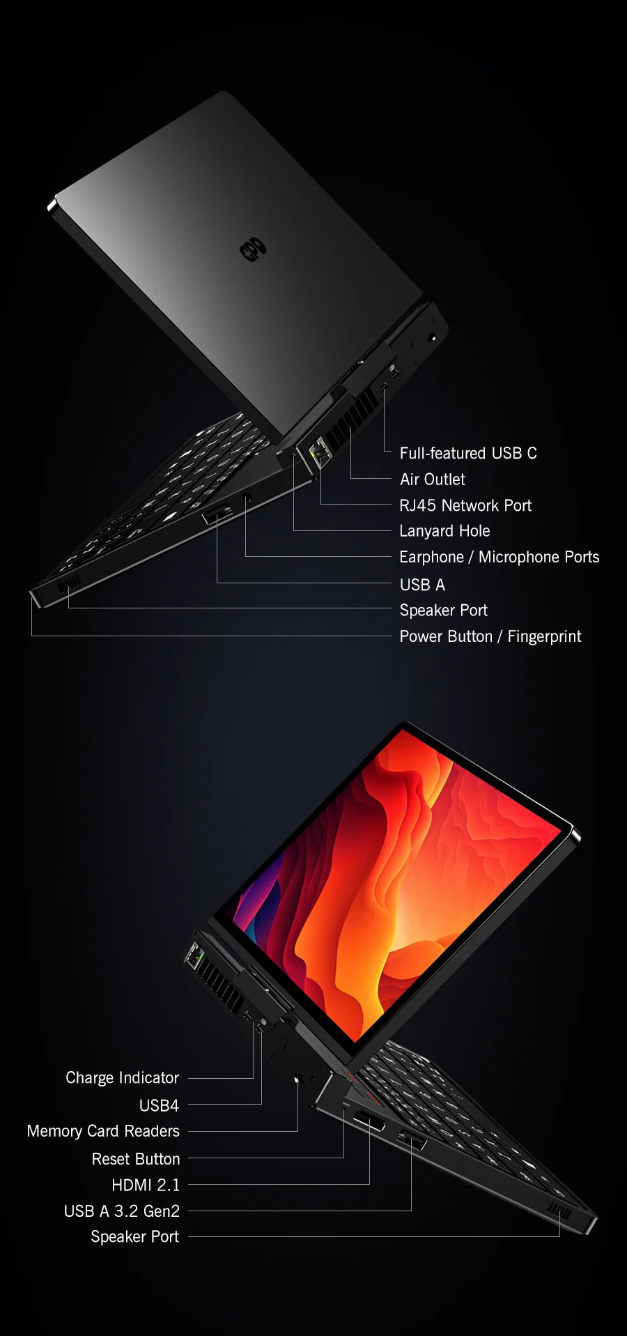 New 2025 version In stock! Original GPD Pocket 4 8.8-inch AMD AI 9 HX 370 64GB RAM 2TB NVMe Mini Laptop Computer for business