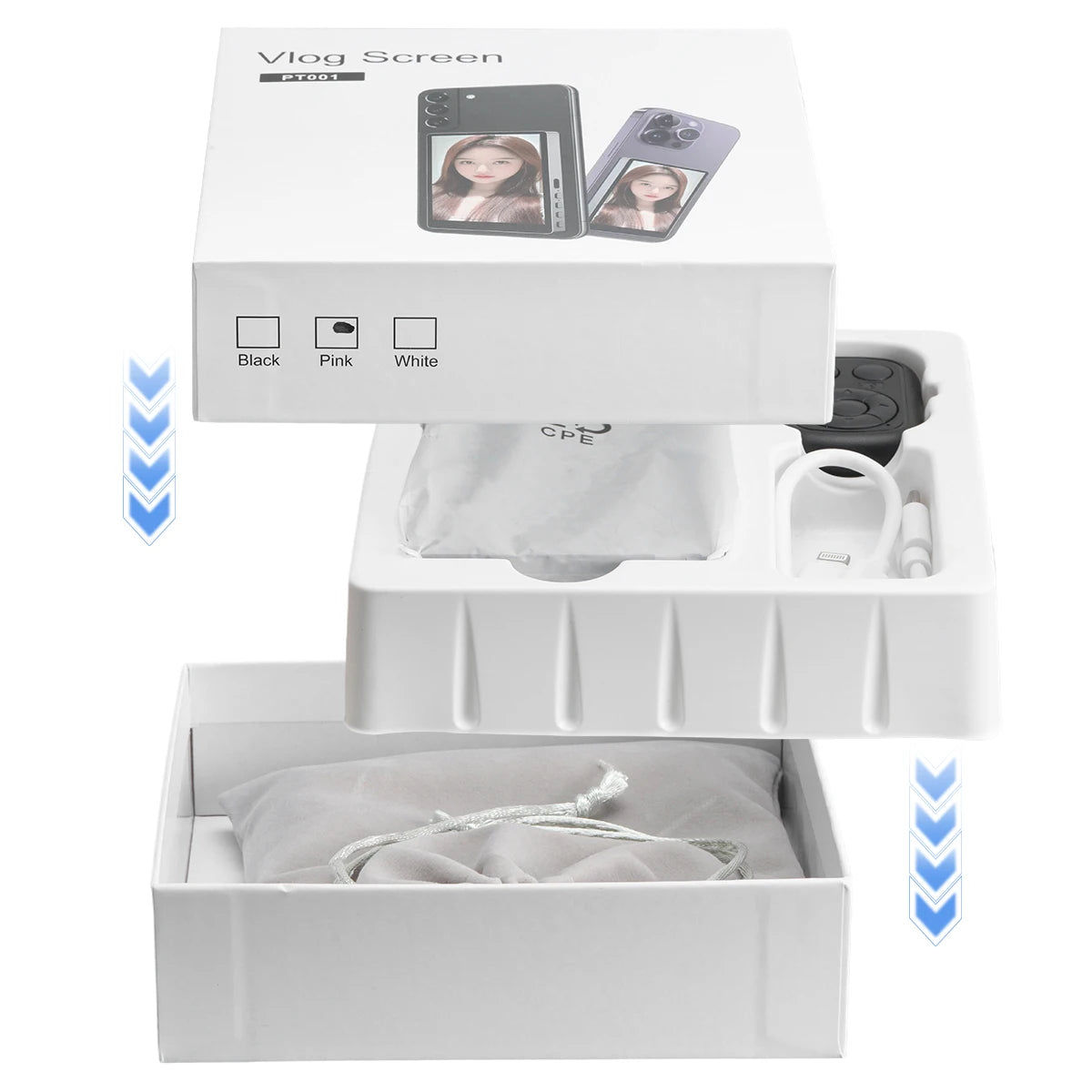 Wireless Magnetic Mount Vlog Selfie Monitor Screen Phone Rear Camera Selfie WiFi Bluetooth Connection for Selfie Live Vlog