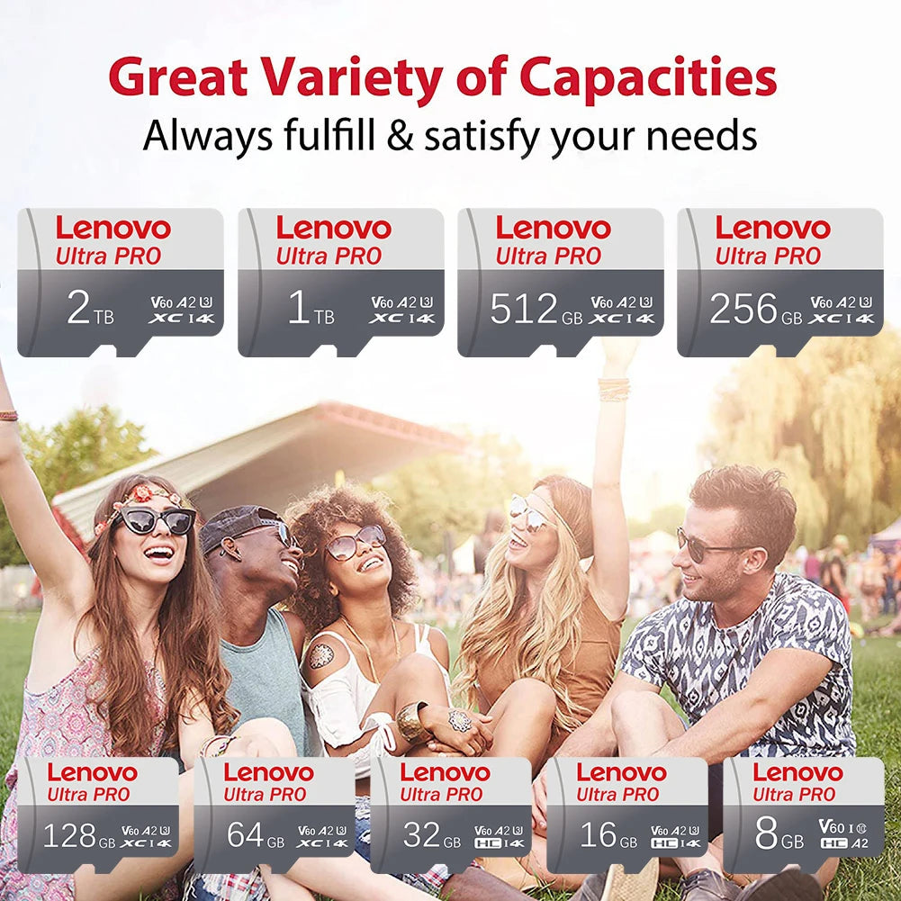 Lenovo 2TB SD Memory Card 1TB 512GB SD Card 256GB Ultra-fast Transfer Micro TF SD Card 128GB Cartao De Memoria For Phone PC