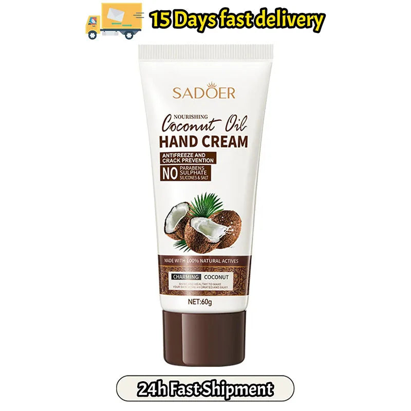 Anti-wrinkle Hand Cream Anti Crack Coconut Oil Drying Repair Serum Fade Fine Lines Exfoliating Whiten Moisturizing Skin Care 60g