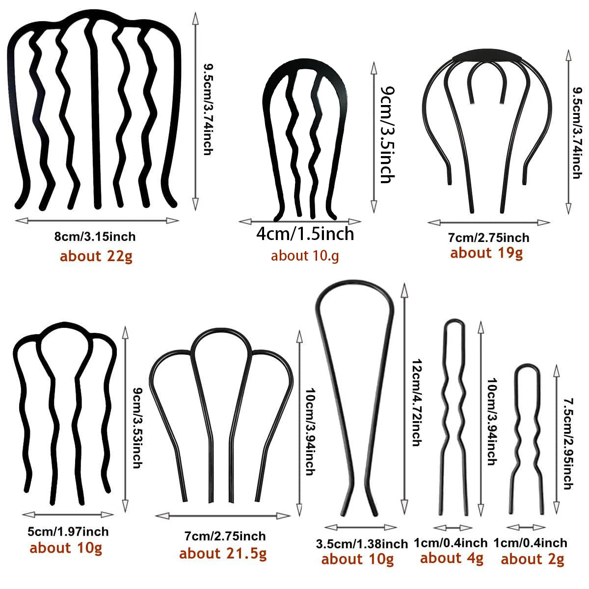 1pc/8pcs Woman U Shape Hair Styling Tool Hair Sticks Braiding Twist Hair Comb Women Hair Accessories DIY Curly Ornaments