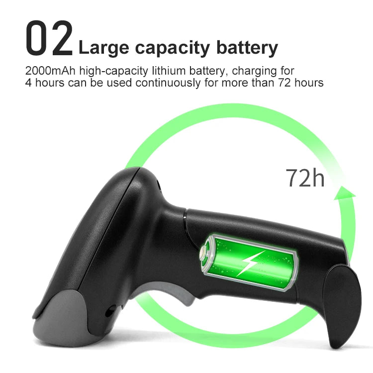 1D 2D Barcode Scanner Wired 2.4G Wireless Bluetooth Bar Code Reader Handheld Portable Scanning For Supermarket Logistics Product