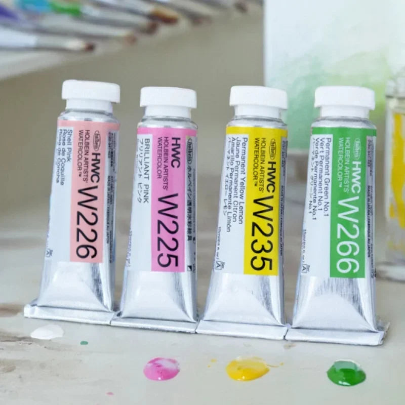 15ml Holbein Liquid Tube Packaging Watercolor Pigment Art Students Outdoor Sketch Speciality Painting Colored Fill Materials