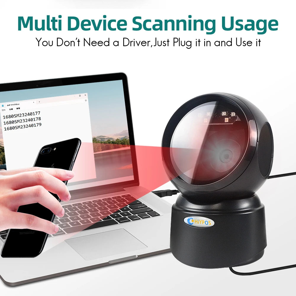 High-speed Barcode Scanner Image Platform Desktop Scanner 1D 2D QR code reader USB Omnidirectional