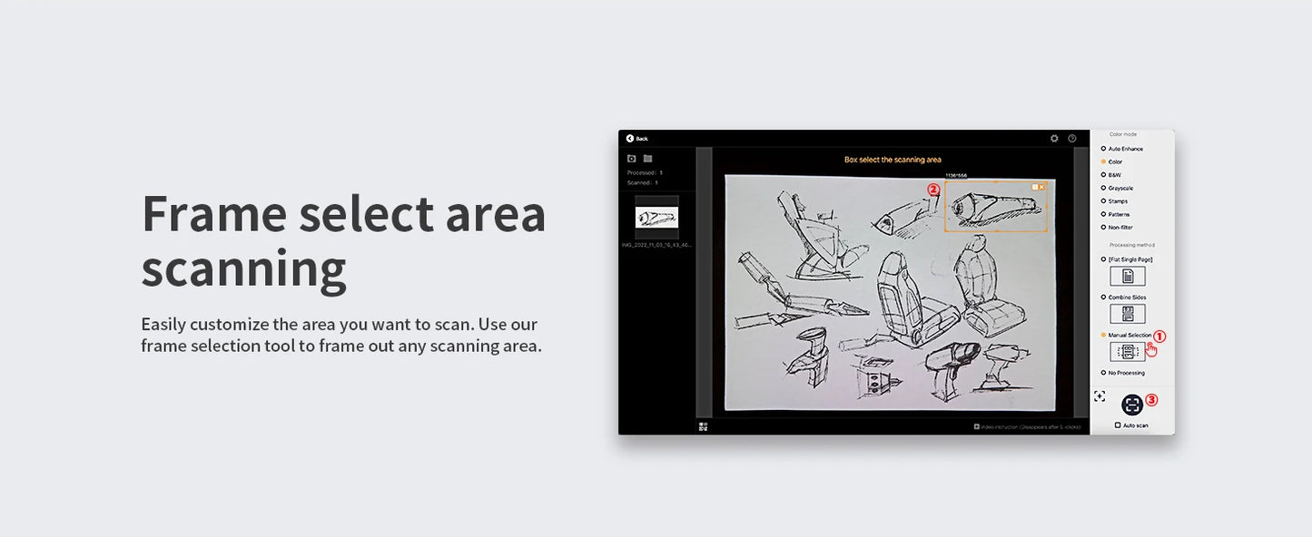 CZUR Lens 800 Pro Portable Document Scanner 8MP 270DPI Fast Scan 1s/Page, Light-weight A4 Scanner for Flat Sheet, Easy-to-Use