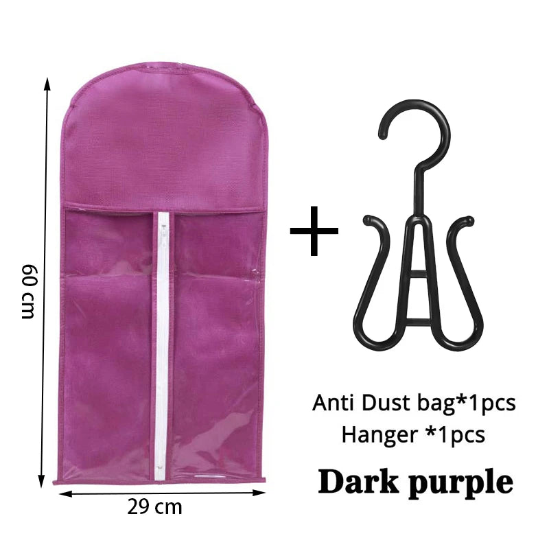 1Set Wig Storage Bag With Hanger Hair Bags With Plastic Hanger For Virgin Hair Black Wig Organizer Hangers For Multiple Wigs New