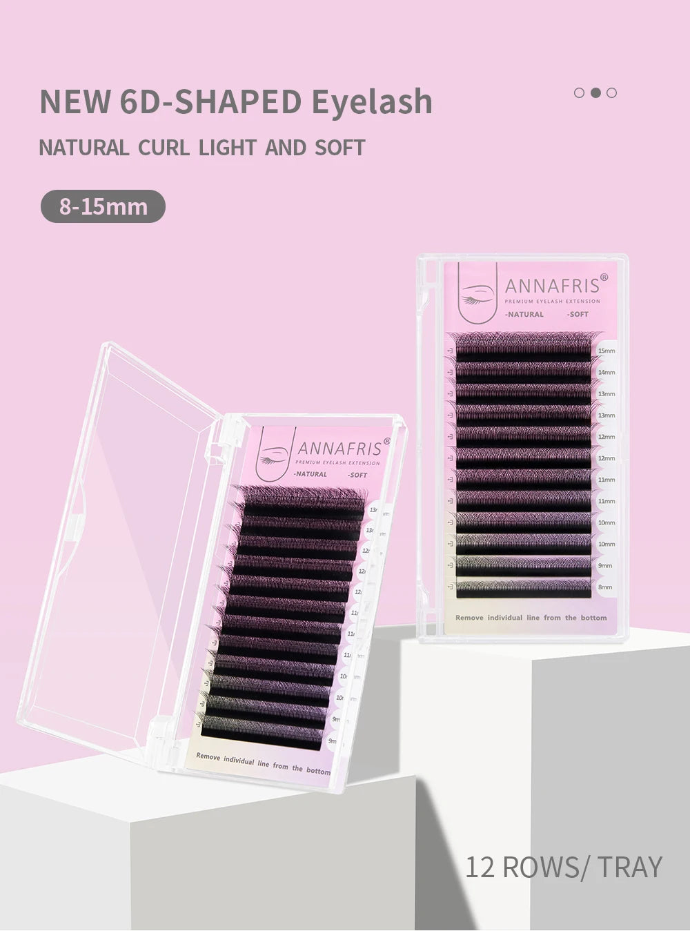 ANNAFRIS W Shape 6D Volume Eyelash Extension False Mink Soft Natural Premade Fans Lash 6D W Shaped Easy Faning Eyelashes