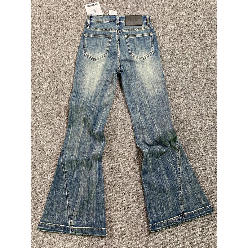 Women's Blue Jeans Vintage Korean Baggy Cowboy Pants Harajuku Wide Denim Trouser 90s Aesthetic Y2k 2000s Trashy Emo Clothes 2023