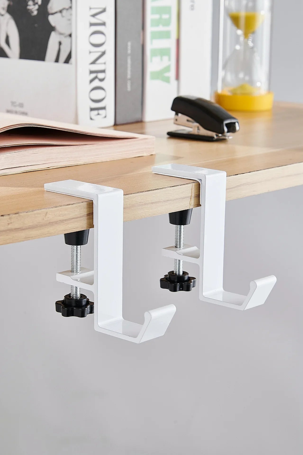 1pc Adjustable Desk Edge Hook Without Punching Office Desktop Edge Hanging Bag Hook Student Backpack Headphone Hanging Hook