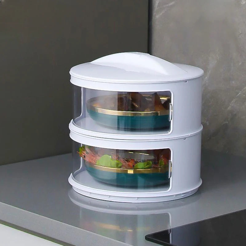 Household thermal dish cover Multilayer storage box leftovers dustproof table folding dish cover