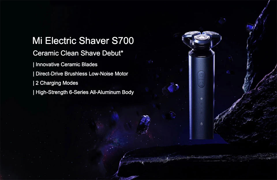 XIAOMI MIJIA Electric Shaver S700 Portable Flex Razor 3 Head Shaving IPX7 Waterproof Washable Beard Trimmer Trimer Cutter 30 Day