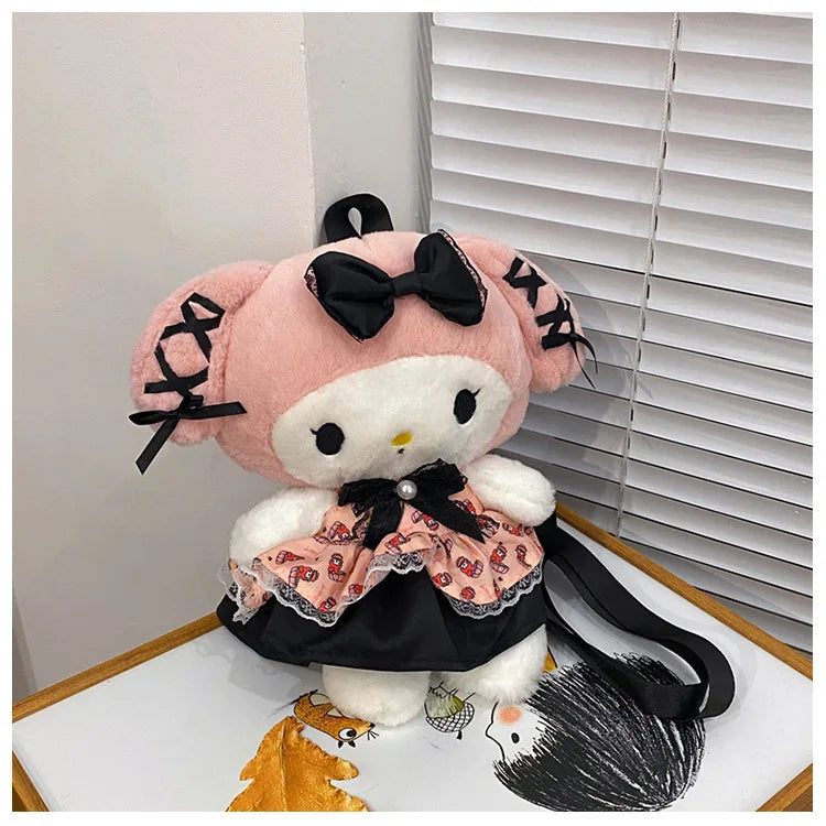 Wholesale Sanrio Plush Kuromi Backpack My Melody Backpack Shoulder Bag Kawaii Plush Toys Lolita Daypack Plushies Doll Girl Gift