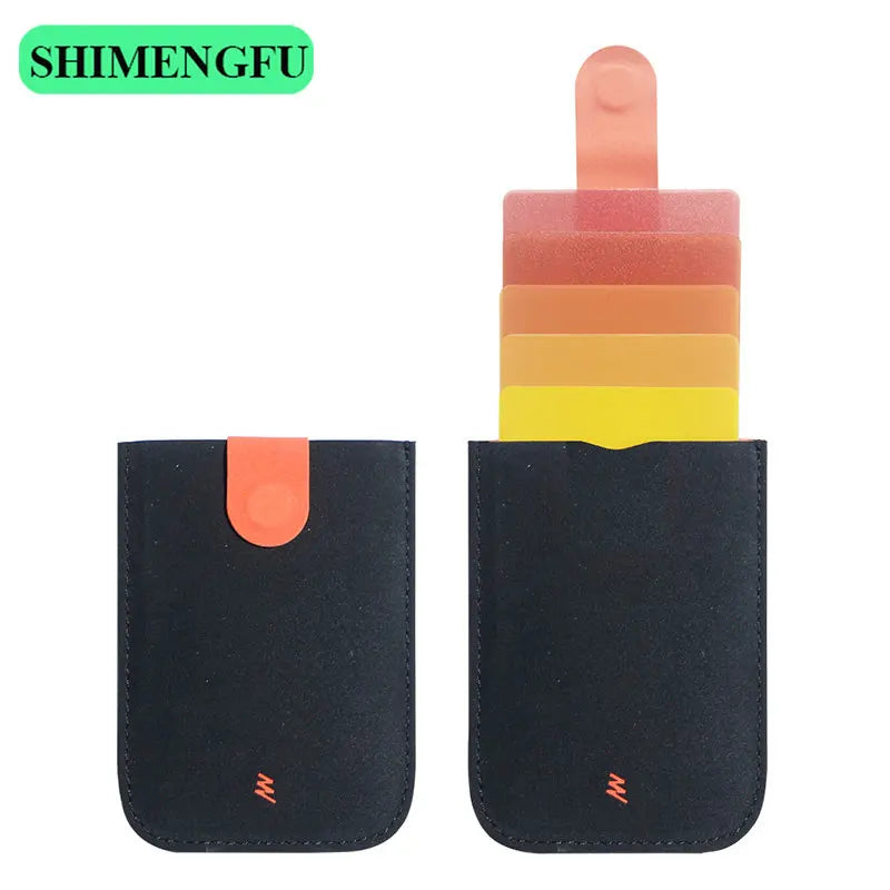DAX V1 V2 V3 Leather Card Holder Mini Slim Portable Pulled Men Credit Card Wallet Color Gradient 5Card Money Purse Women Handbag
