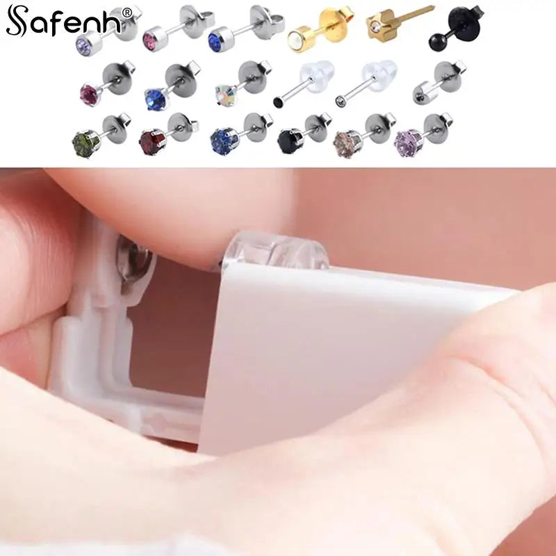 New Earring Star Disposable No Pain Safe Sterile Ear Stud Piercing Gun Kit Nose Stud Piercing Tool Kit Build In Steel Stud