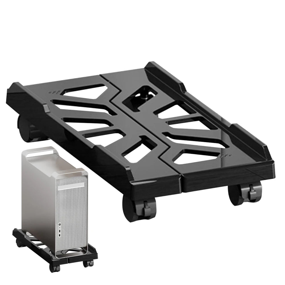 Adjustable Mobile CPU Stand Heavy-Duty PC Tower Stand With 4 Caster Wheels Ventilated Under Desk CPU Holder PC Floor Cart
