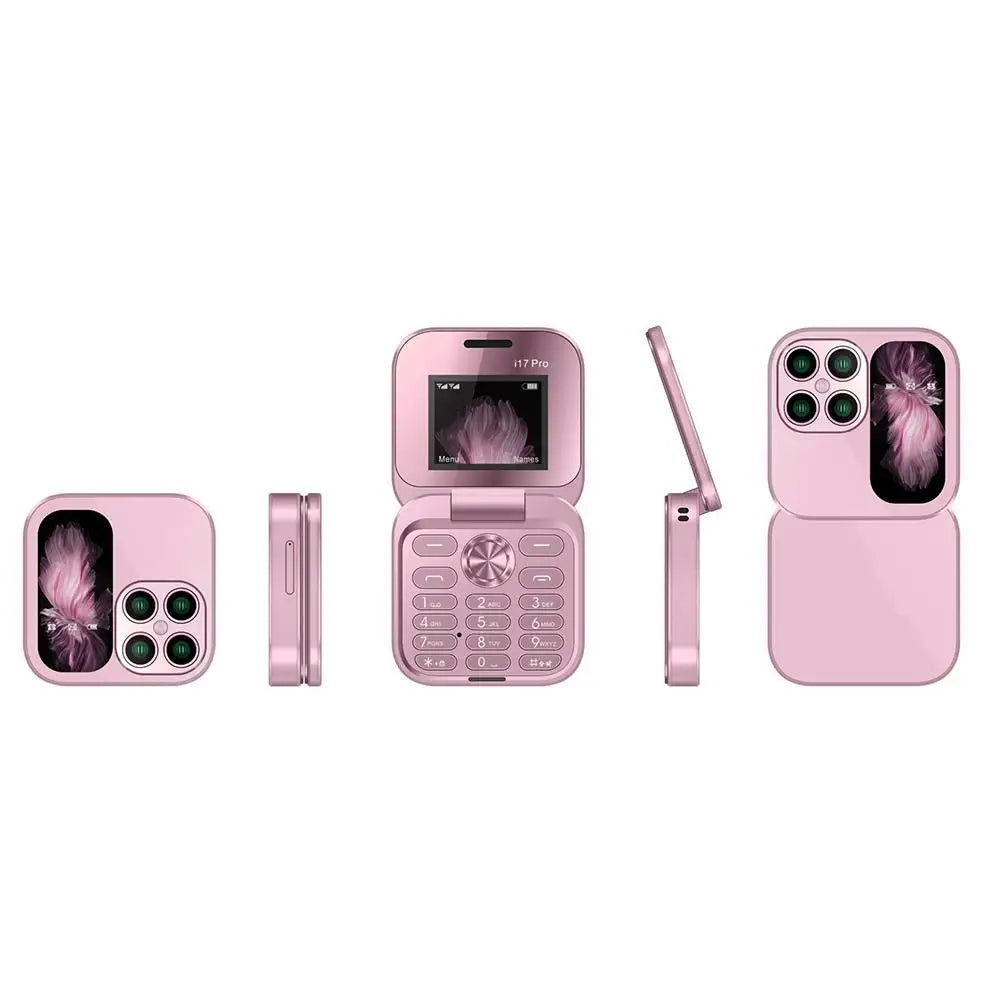 Small Foldable Mobile Phone Auto Call Record Speed Dial Dual SIM Card High Definition Rear Camera Flip Telephones Cellphones