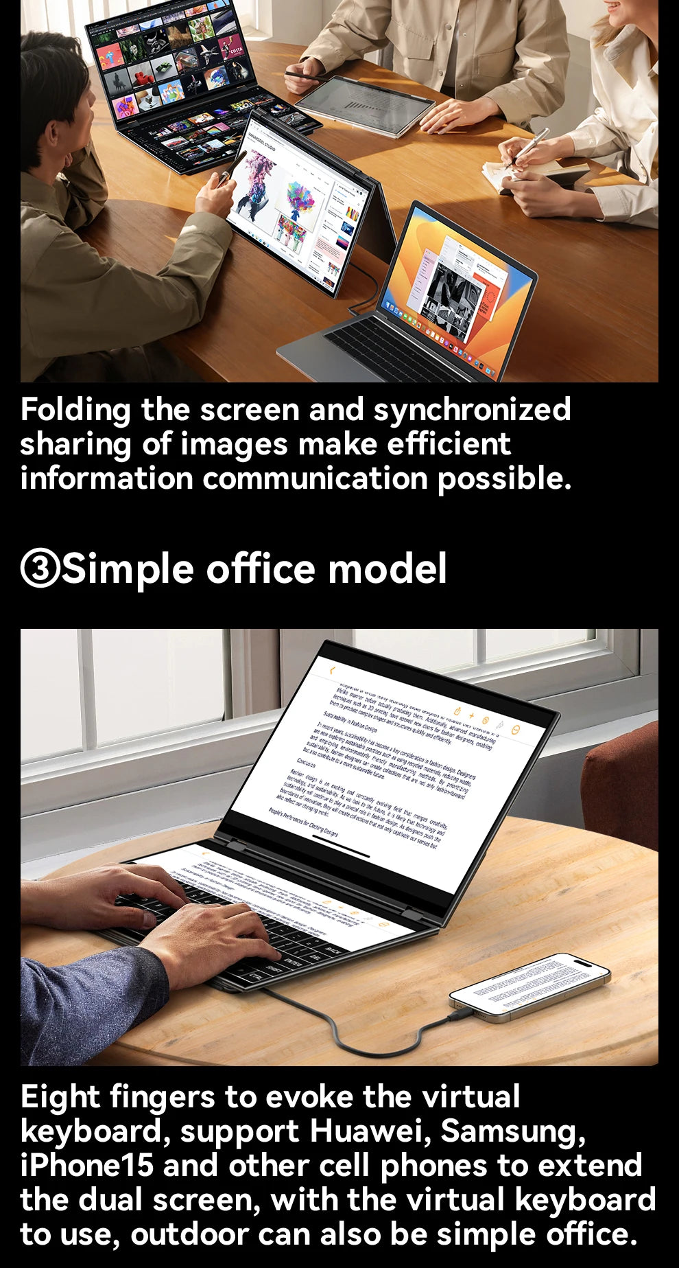 EHOMEWEI Dual Screen Portable Monitor X Series Drive-free Phone-touch FHD 2K 15.6“  16“ For Laptop Windows Macbook