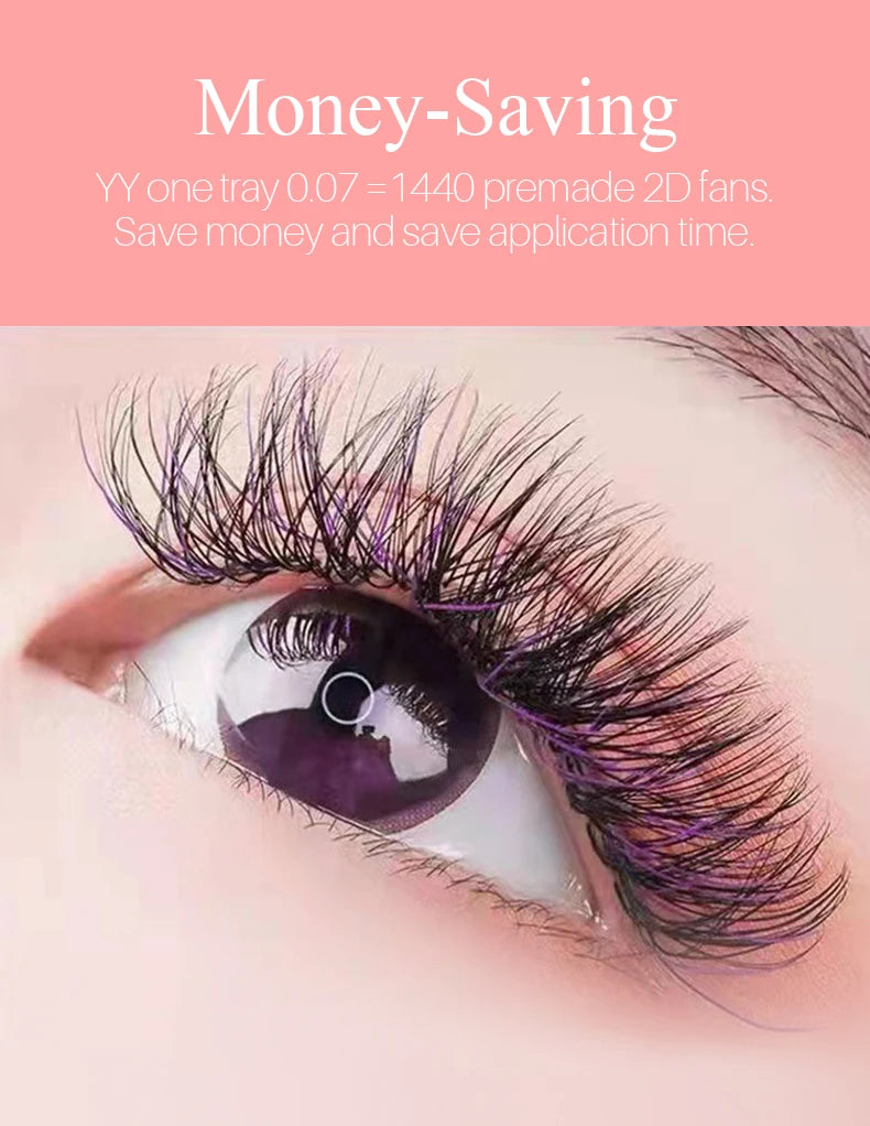 SONG LASHES Y Shape Ombre Color Lashes  Two tip C/D Curl Premade Volume Lashes Individual Eyelash Extension Supplies
