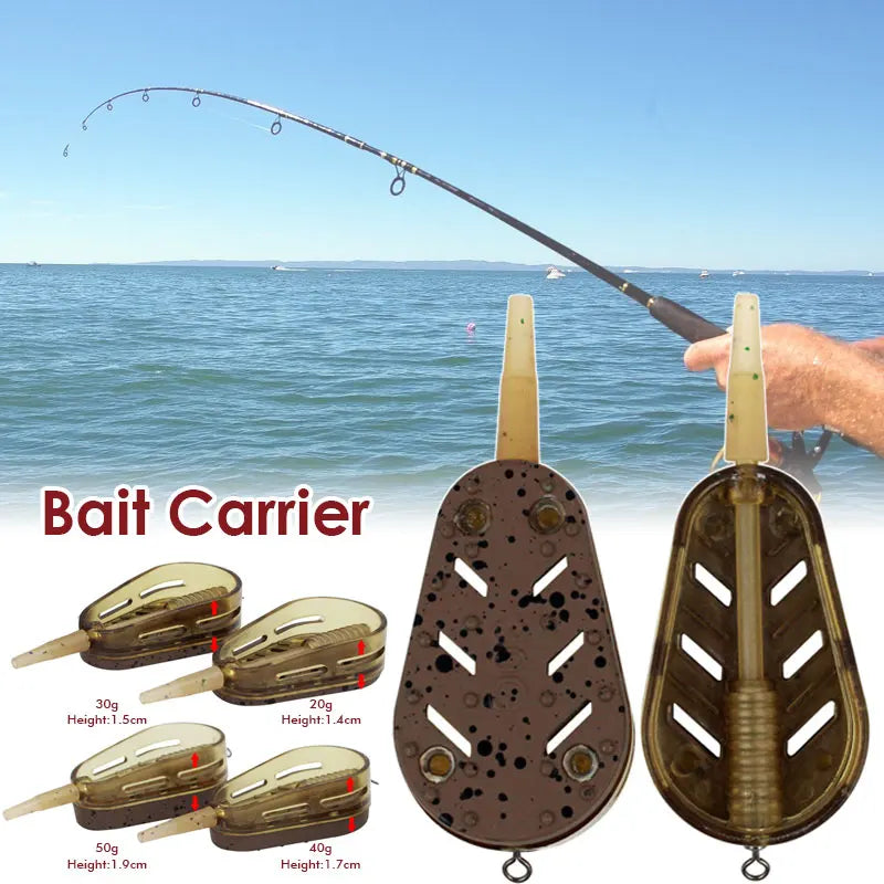 5Pcs Outdoor Fish Tackle Inline Method Feeder Mould Bait Thrower Bait Plumb Set Carp Fishing Bait Holder Tool Accessory