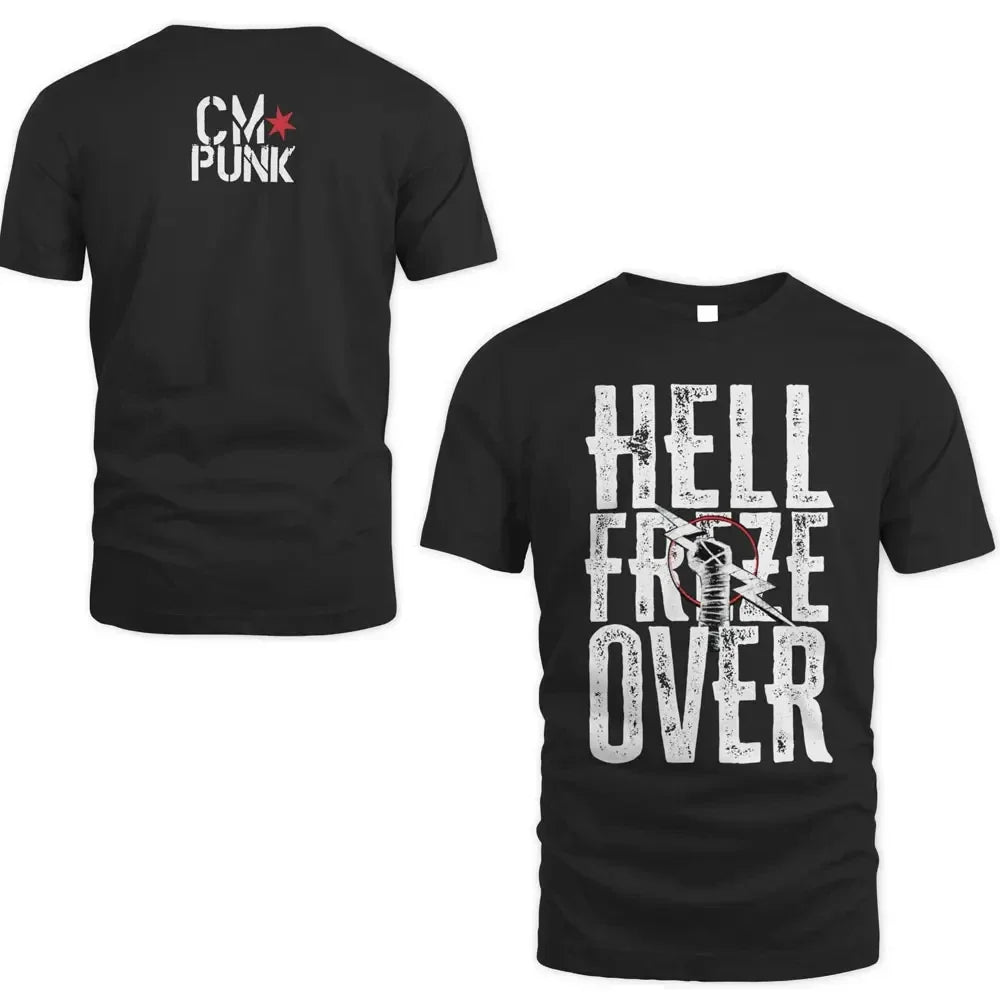 2024 Summer3D Printed Wrestler CM Punk T-shirt Children's Sports Large Top Men's White/Black CM Punk Best In The World Ringer