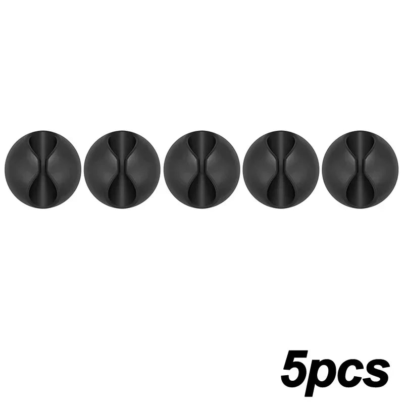 5/50Pcs Mini Cable Winder Organizer USB Charging Cable Clips Desk Tidy Organiser Wire Cord Holder Protectors In Home Office Car