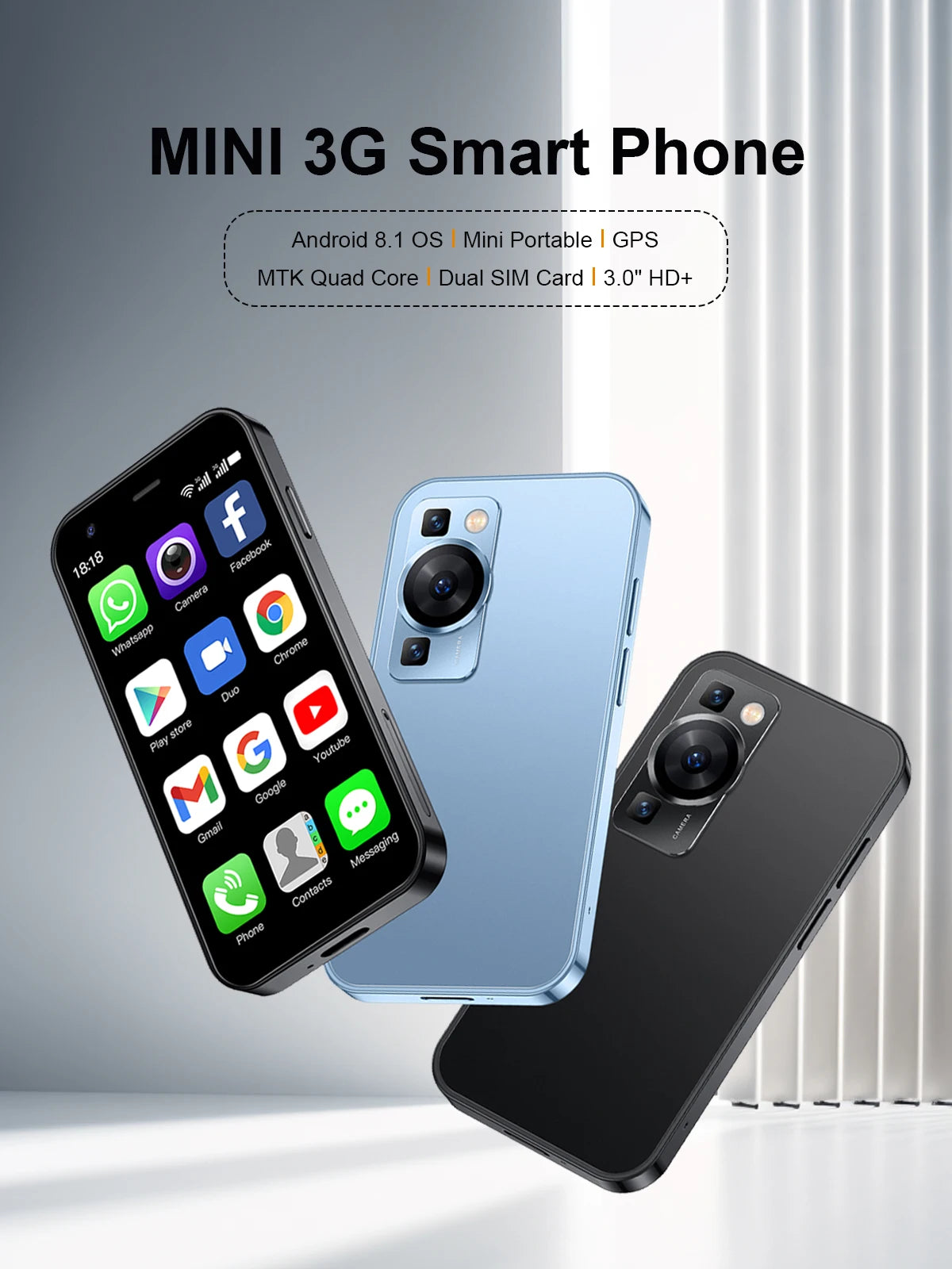 SERVO P60 PRO Mini Android Smartphone 3.0" Display Google Play 2GB+16GB WIFI Hotspot GPS Small Pocket Mobile Phones Low Price