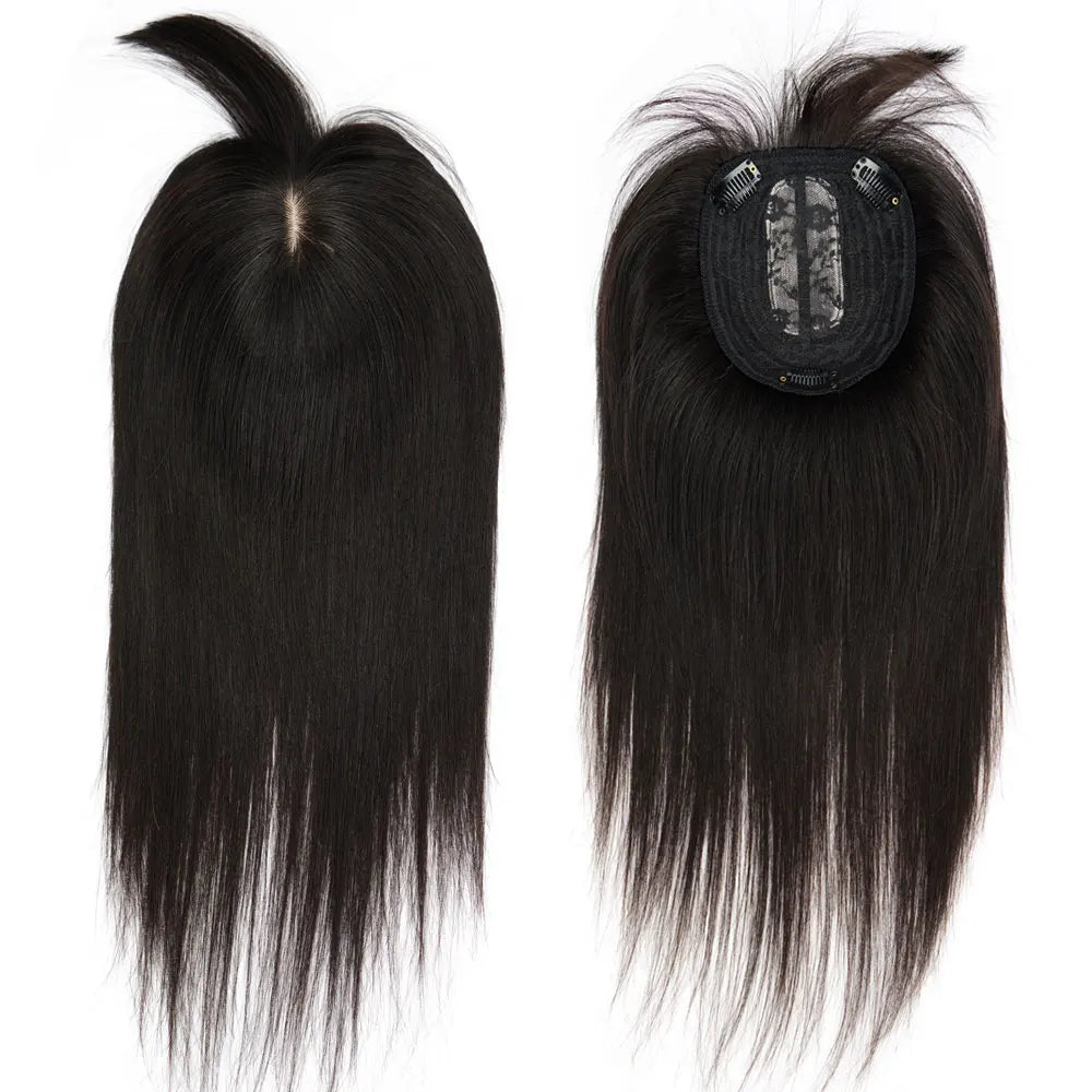 Doreen 13*13cm 8" 12" 16" Topper Hair with Bangs Real Remy Human Hair Toppers for Women With Hair Loss Silk Base with Hair Weft