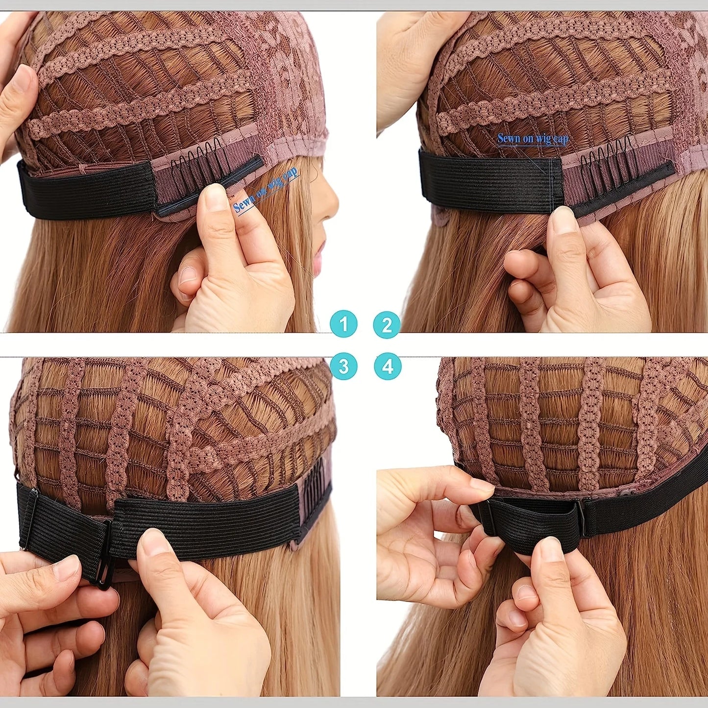 12/10/5/3/2/1 pcs Black Adjustable Elastic Band For Wigs Adjustable Straps For Wigs Making Tools for Making Wig Cap Accessories