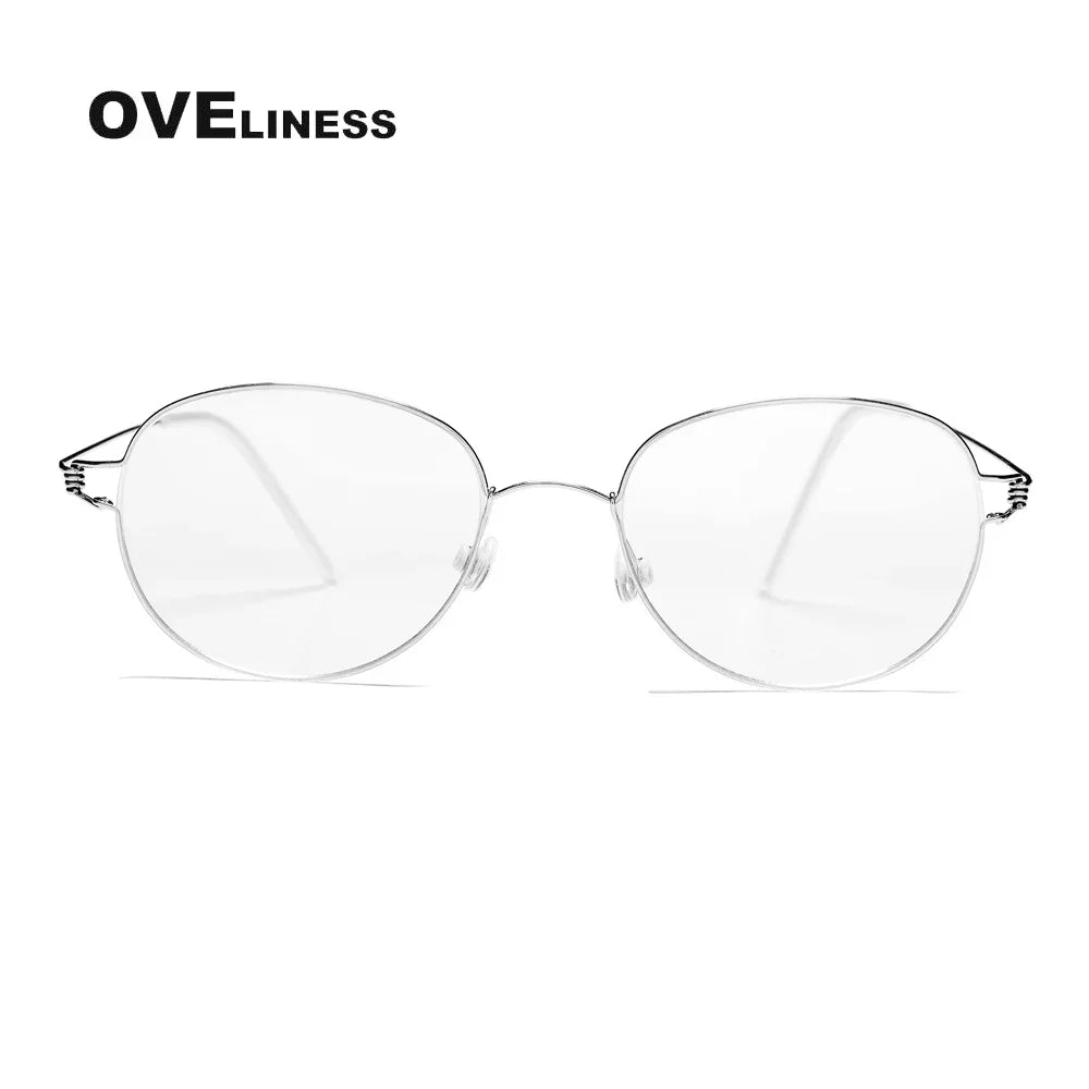 2024 Screwless Eyeglasses Frame for Men Round Denmark Korean male female Glasses Frame Women Pure Titanium Eyewear spectacles