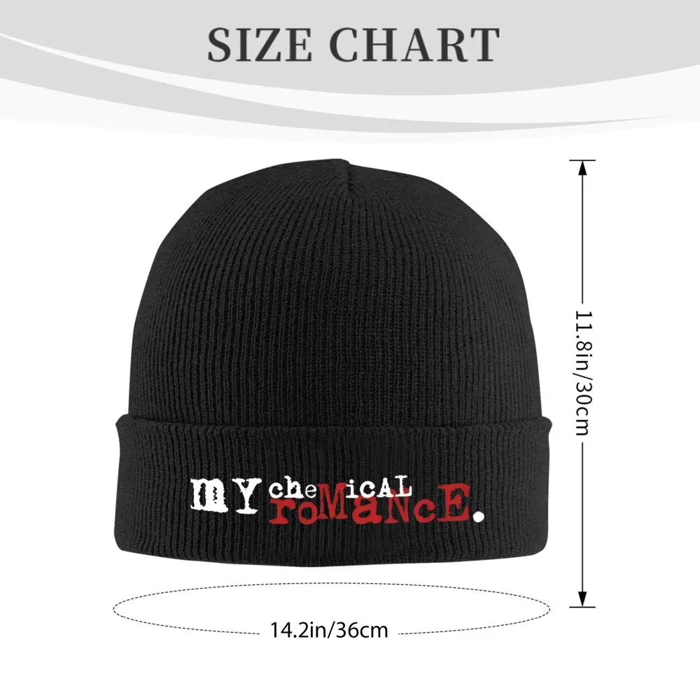 My Chemical Romance Beanie Hats Rock Band Street Caps Female Male Kpop Skullies Beanies Winter Pattern Warm Soft Beanie Hat