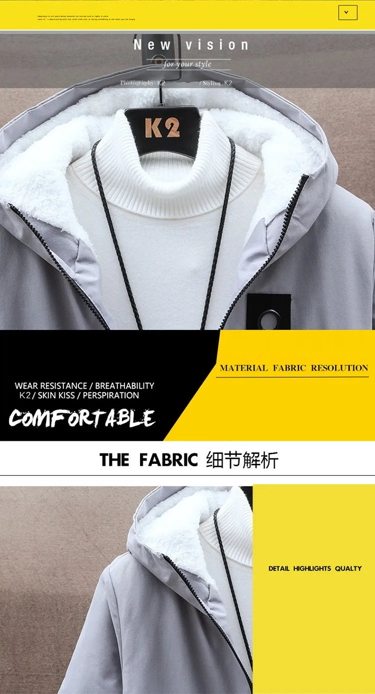 2024 Men's Classic Fashion Trend Long Windbreaker Spring Autumn Men Casual Loose Large Size High-quality Hooded Coat