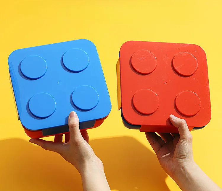 Creative DIY Building Block Lunch Box Modular Portable Bento Box for Children Student Sandwichs Fruit Salad Container Dinnerware