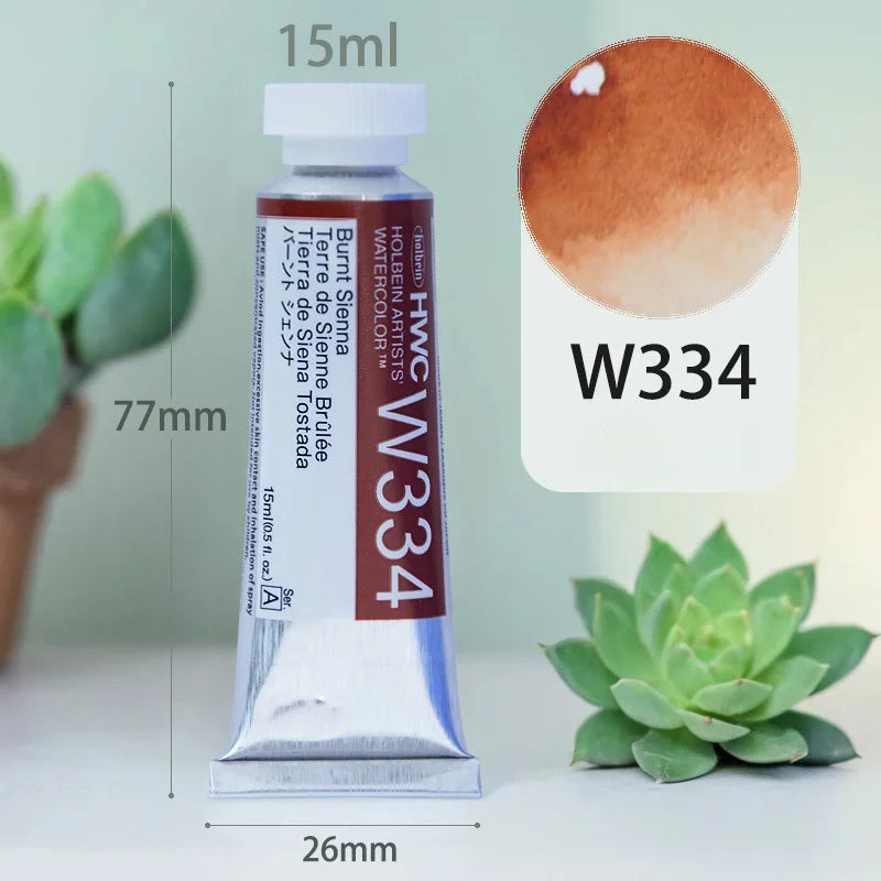 15ml Holbein Liquid Tube Packaging Watercolor Pigment Art Students Outdoor Sketch Speciality Painting Colored Fill Materials