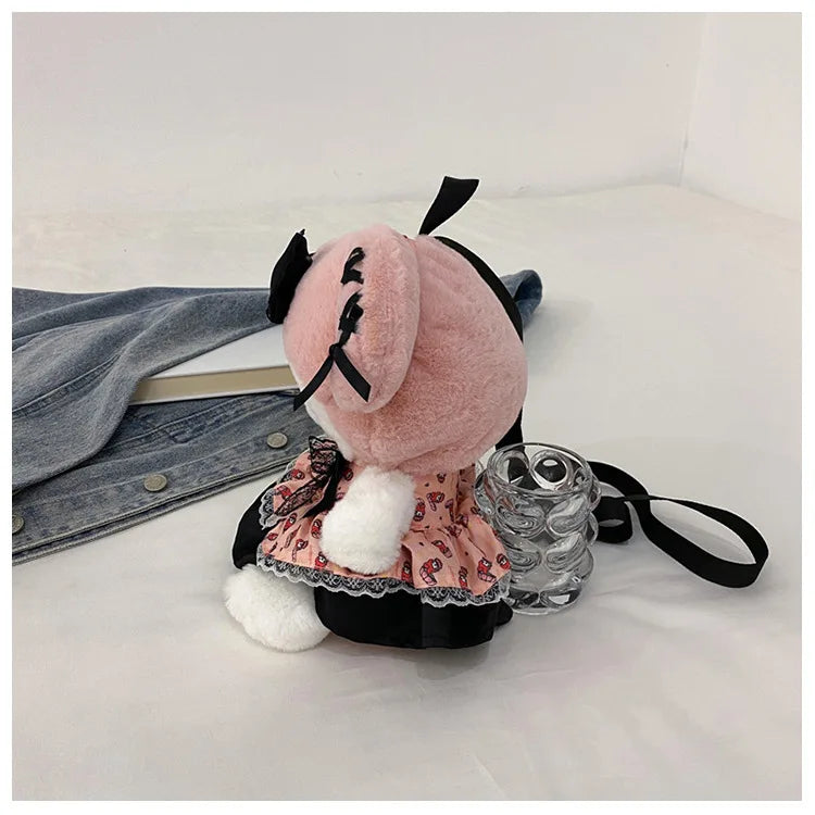 Wholesale Sanrio Plush Kuromi Backpack My Melody Backpack Shoulder Bag Kawaii Plush Toys Lolita Daypack Plushies Doll Girl Gift