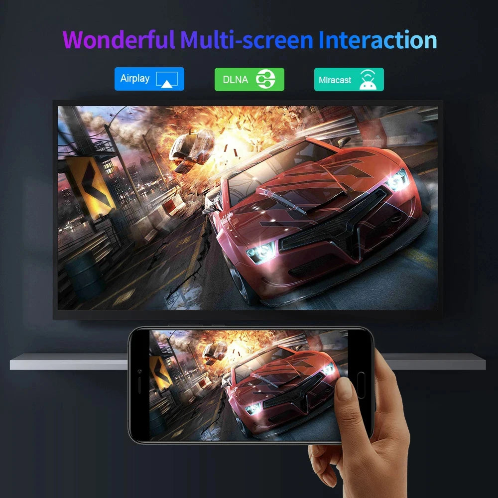 TV98 8K ATV Smart TV Stick BT5.0 Android 14 ATV Allwinner H618 2.4G 5G Wifi Support OTA 4K Player 2GB 16GB Voice remote TV Box