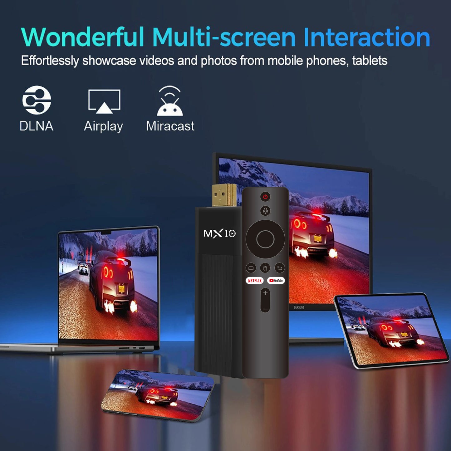 MX10 F3 Android 13 TV Stick HDR Set Top OS 4K 1080P H313 ATV Smart TV Sticks For Google YouTube Smart Media Player