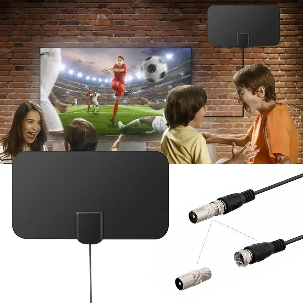 High Quality 4K High Gain HD TV DTV Box Digital TV Antenna 980 Miles Booster Active Indoor Aerial HD Flat Design