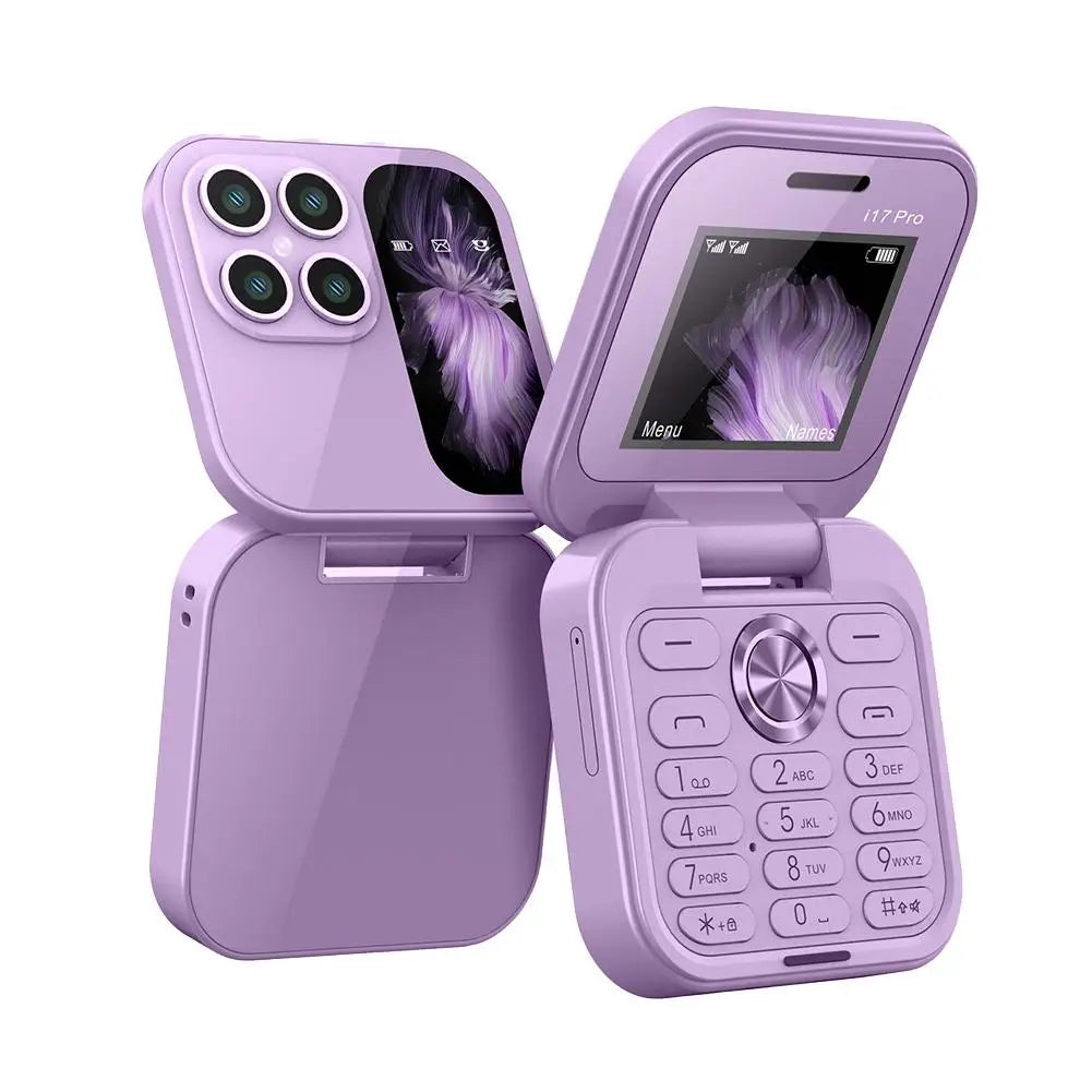 Small Foldable Mobile Phone Auto Call Record Speed Dial Dual SIM Card High Definition Rear Camera Flip Telephones Cellphones